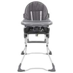 vidaXL Baby-Hochstuhl Grau und Weiß 