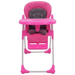 vidaXL Baby-Hochstuhl Rosa und Grau