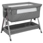vidaXL Babybett mit Matratze Dunkelgrau Leinenstoff vidaXL Babybett mit Matratze Dunkelgrau Leinenstoff