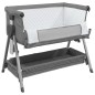 vidaXL Babybett mit Matratze Dunkelgrau Leinenstoff vidaXL Babybett mit Matratze Dunkelgrau Leinenstoff