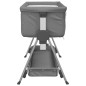 vidaXL Babybett mit Matratze Dunkelgrau Leinenstoff vidaXL Babybett mit Matratze Dunkelgrau Leinenstoff