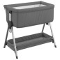 vidaXL Babybett mit Matratze Dunkelgrau Leinenstoff vidaXL Babybett mit Matratze Dunkelgrau Leinenstoff