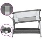 vidaXL Babybett mit Matratze Dunkelgrau Leinenstoff vidaXL Babybett mit Matratze Dunkelgrau Leinenstoff