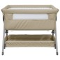 vidaXL Babybett mit Matratze Taupe Leinenstoff vidaXL Babybett mit Matratze Taupe Leinenstoff