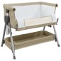 vidaXL Babybett mit Matratze Taupe Leinenstoff vidaXL Babybett mit Matratze Taupe Leinenstoff