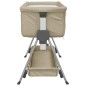 vidaXL Babybett mit Matratze Taupe Leinenstoff vidaXL Babybett mit Matratze Taupe Leinenstoff