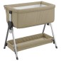 vidaXL Babybett mit Matratze Taupe Leinenstoff vidaXL Babybett mit Matratze Taupe Leinenstoff