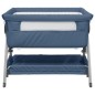 vidaXL Babybett mit Matratze Marineblau Leinenstoff vidaXL Babybett mit Matratze Marineblau Leinenstoff