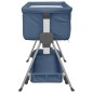 vidaXL Babybett mit Matratze Marineblau Leinenstoff vidaXL Babybett mit Matratze Marineblau Leinenstoff
