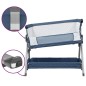 vidaXL Babybett mit Matratze Marineblau Leinenstoff vidaXL Babybett mit Matratze Marineblau Leinenstoff