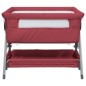 vidaXL Babybett mit Matratze Rot Leinenstoff vidaXL Babybett mit Matratze Rot Leinenstoff