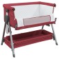 vidaXL Babybett mit Matratze Rot Leinenstoff vidaXL Babybett mit Matratze Rot Leinenstoff