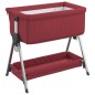 vidaXL Babybett mit Matratze Rot Leinenstoff vidaXL Babybett mit Matratze Rot Leinenstoff
