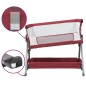 vidaXL Babybett mit Matratze Rot Leinenstoff vidaXL Babybett mit Matratze Rot Leinenstoff