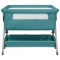 vidaXL Babybett mit Matratze Grün Leinenstoff vidaXL Babybett mit Matratze Grün Leinenstoff