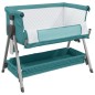 vidaXL Babybett mit Matratze Grün Leinenstoff vidaXL Babybett mit Matratze Grün Leinenstoff
