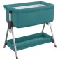 vidaXL Babybett mit Matratze Grün Leinenstoff vidaXL Babybett mit Matratze Grün Leinenstoff