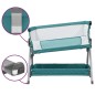 vidaXL Babybett mit Matratze Grün Leinenstoff vidaXL Babybett mit Matratze Grün Leinenstoff