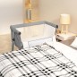 vidaXL Babybett mit Matratze Hellgrau Leinenstoff vidaXL Babybett mit Matratze Hellgrau Leinenstoff