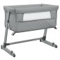 vidaXL Babybett mit Matratze Hellgrau Leinenstoff vidaXL Babybett mit Matratze Hellgrau Leinenstoff