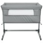 vidaXL Babybett mit Matratze Hellgrau Leinenstoff vidaXL Babybett mit Matratze Hellgrau Leinenstoff