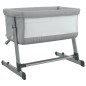 vidaXL Babybett mit Matratze Hellgrau Leinenstoff vidaXL Babybett mit Matratze Hellgrau Leinenstoff