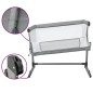 vidaXL Babybett mit Matratze Hellgrau Leinenstoff vidaXL Babybett mit Matratze Hellgrau Leinenstoff