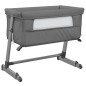 vidaXL Babybett mit Matratze Dunkelgrau Leinenstoff
