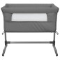 vidaXL Babybett mit Matratze Dunkelgrau Leinenstoff