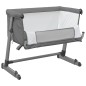 vidaXL Babybett mit Matratze Dunkelgrau Leinenstoff