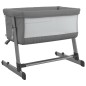 vidaXL Babybett mit Matratze Dunkelgrau Leinenstoff