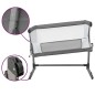 vidaXL Babybett mit Matratze Dunkelgrau Leinenstoff