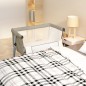 vidaXL Babybett mit Matratze Taupe Leinenstoff vidaXL Babybett mit Matratze Taupe Leinenstoff