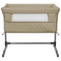 vidaXL Babybett mit Matratze Taupe Leinenstoff vidaXL Babybett mit Matratze Taupe Leinenstoff