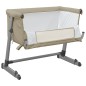 vidaXL Babybett mit Matratze Taupe Leinenstoff vidaXL Babybett mit Matratze Taupe Leinenstoff
