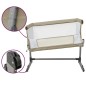 vidaXL Babybett mit Matratze Taupe Leinenstoff vidaXL Babybett mit Matratze Taupe Leinenstoff