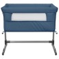 vidaXL Babybett mit Matratze Marineblau Leinenstoff vidaXL Babybett mit Matratze Marineblau Leinenstoff