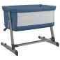 vidaXL Babybett mit Matratze Marineblau Leinenstoff vidaXL Babybett mit Matratze Marineblau Leinenstoff