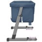 vidaXL Babybett mit Matratze Marineblau Leinenstoff vidaXL Babybett mit Matratze Marineblau Leinenstoff