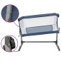 vidaXL Babybett mit Matratze Marineblau Leinenstoff vidaXL Babybett mit Matratze Marineblau Leinenstoff