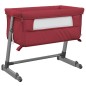 vidaXL Babybett mit Matratze Rot Leinenstoff vidaXL Babybett mit Matratze Rot Leinenstoff