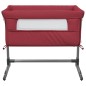 vidaXL Babybett mit Matratze Rot Leinenstoff vidaXL Babybett mit Matratze Rot Leinenstoff
