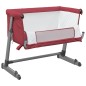 vidaXL Babybett mit Matratze Rot Leinenstoff vidaXL Babybett mit Matratze Rot Leinenstoff