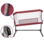vidaXL Babybett mit Matratze Rot Leinenstoff vidaXL Babybett mit Matratze Rot Leinenstoff