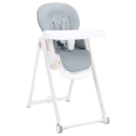 vidaXL Baby-Hochstuhl Hellgrau Aluminium