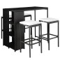 vidaXL 5-tlg. Garten-Essgruppe mit Auflagen Poly Rattan Schwarz vidaXL 5-tlg. Garten-Essgruppe mit Auflagen Poly Rattan Schwarz