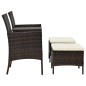 vidaXL 2-Sitzer-Gartensofa mit Tisch & Hocker Poly Rattan Braun vidaXL 2-Sitzer-Gartensofa mit Tisch & Hocker Poly Rattan Braun