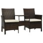 vidaXL 2-Sitzer-Gartensofa mit Tisch & Hocker Poly Rattan Braun vidaXL 2-Sitzer-Gartensofa mit Tisch & Hocker Poly Rattan Braun