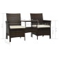 vidaXL 2-Sitzer-Gartensofa mit Tisch & Hocker Poly Rattan Braun vidaXL 2-Sitzer-Gartensofa mit Tisch & Hocker Poly Rattan Braun