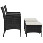 vidaXL 2-Sitzer-Gartensofa mit Tisch & Hocker Poly Rattan Schwarz vidaXL 2-Sitzer-Gartensofa mit Tisch & Hocker Poly Rattan Schwarz